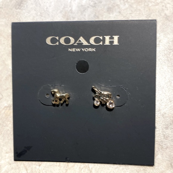 COACH Horse and Carriage and Circle Earrings - NWT - Picture 2 of 6